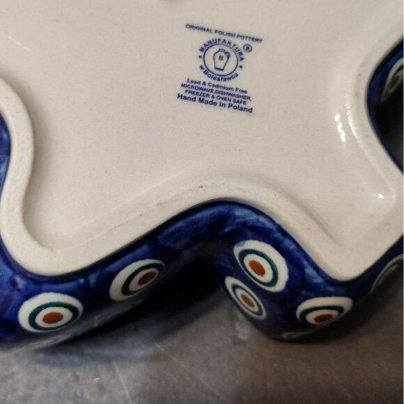 Polish Pottery Manufaktura Boleslawcu Christmas Tree Dish 9.5\